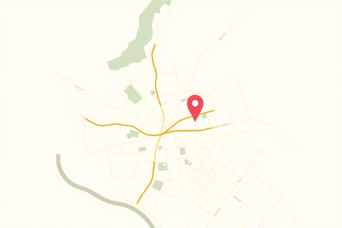 Mapa estilizado com a localização da clínica Bellavie em Vila Aurora